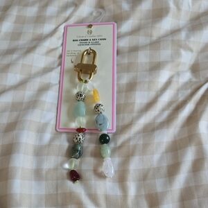 House of Harlow 1960 Multicolor Beaded Key Chain/ Bag CHARM- NWT
